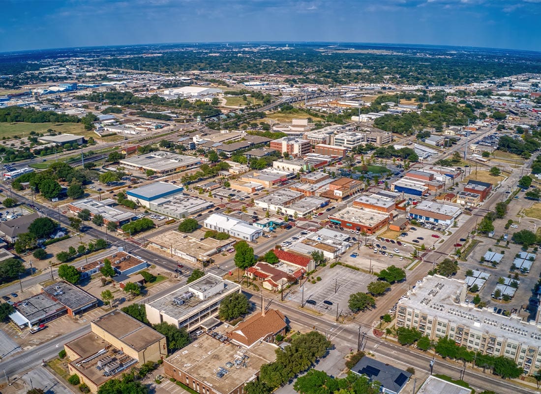 Garland, TX - Aerial View of Garland, Texas in the Dfw Suburb